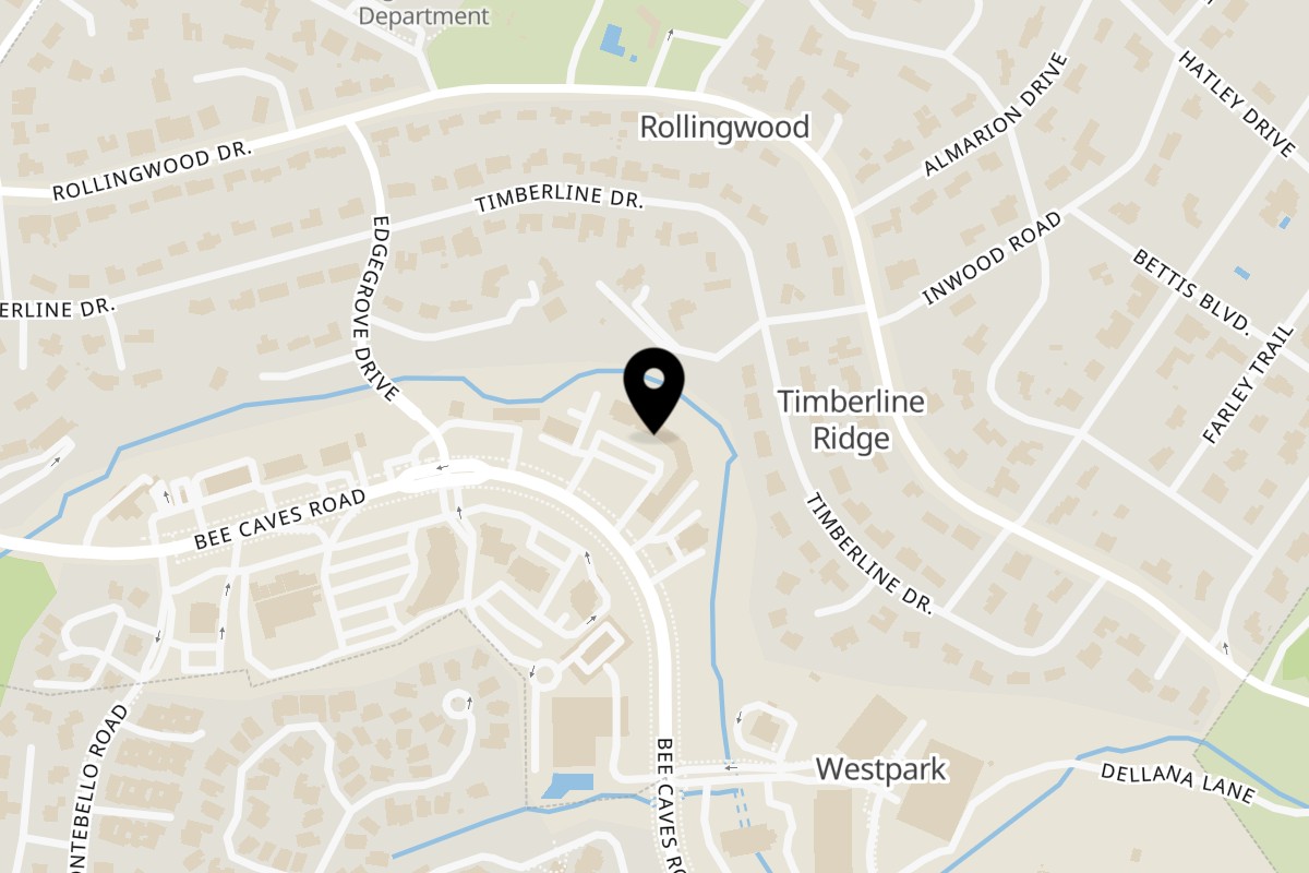 Map showing the location of Chinatown Westlake on 2712 Bee Caves Road in Austin